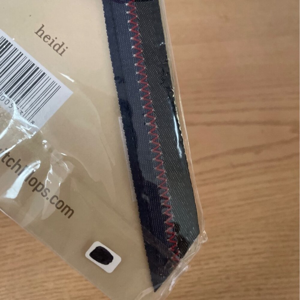 Lindsay Phillips SwitchFlops Strap Heidi Sz L 9 10 11 Blue Denim w Red Accents - Picture 4 of 6